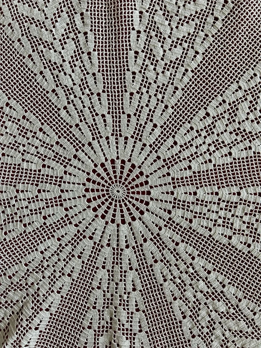 Vintage Crochet Round Tablecloth 34